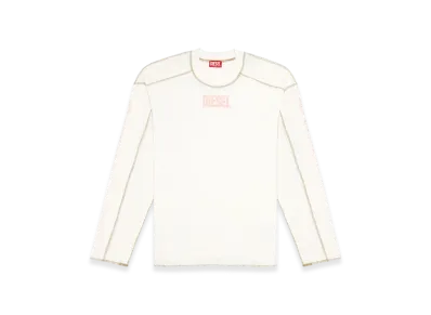 Diesel T-Craor-LS Long-Sleeve T-Shirt With Inside-Out Effect "White"