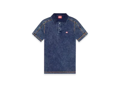 Diesel T-Swind Polo Shirt In Denim-Effect Jersey "Blue"