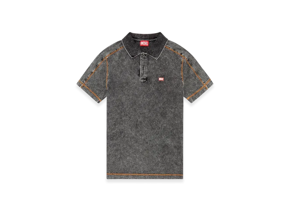 DIESEL/T-Swind デニム風ポロシャツ XL T-SWIND Polo shirt in denim-effect jersey｜ブルー｜メンズ