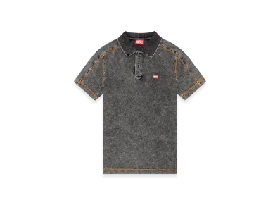 Diesel T-Swind Polo Shirt In Denim-Effect Jersey "Dark Gray"