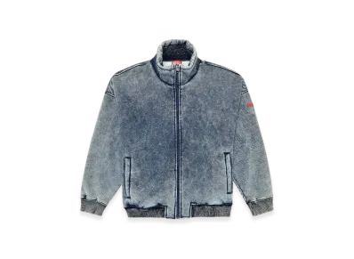 Diesel S-Batel Jacket In Teddy-Bonded Jersey "Blue"