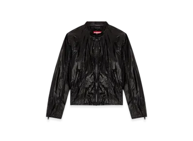 Diesel J-Clays Biker Jacket In Shiny Ripstop "Black"