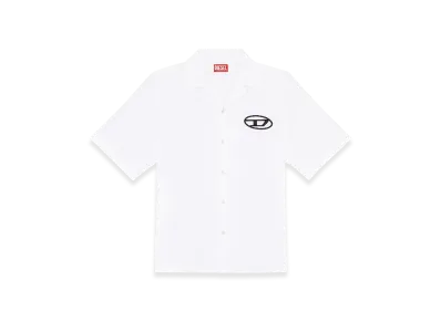 Diesel S-Mac-C Bowling Shirt With Logo Embroidery "White"