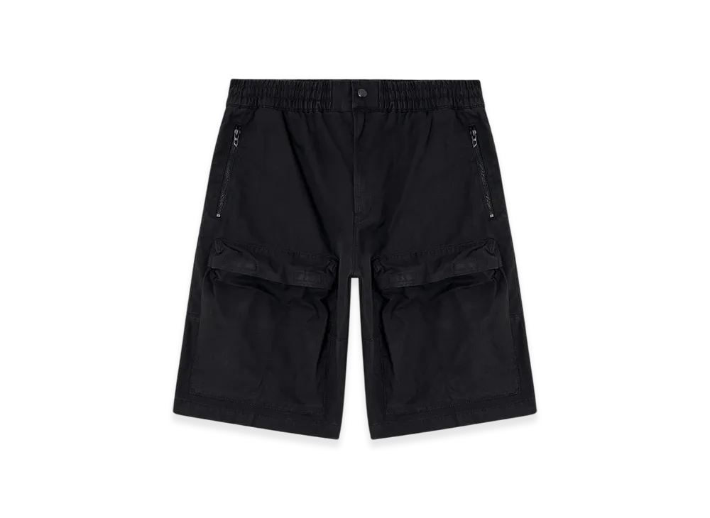 Diesel P-Beeck-Short Cargo Shorts In Cotton Twill "Black"