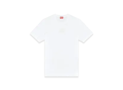 Diesel T-Madjust-K1 Interlock T-Shirt With Tonal Diesel Print "White"