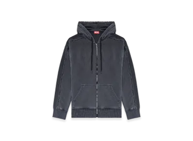 Diesel K-Oberto Hybrid Jersey And Knit Hoodie "Dark Gray"