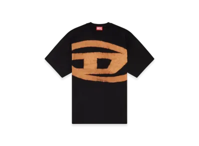Diesel T-Boxt-Bleach T-Shirt With Bleached Oval D Logo "Black"