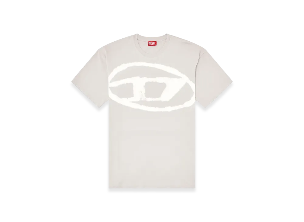 Diesel T-Boxt-Bleach T-Shirt With Bleached Oval D Logo "Gray"
