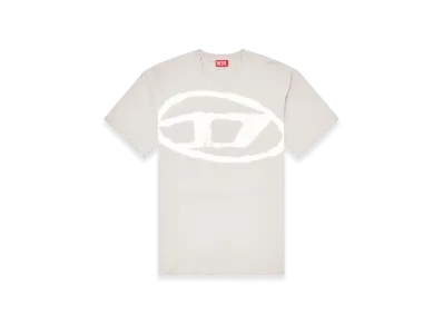 Diesel T-Boxt-Bleach T-Shirt With Bleached Oval D Logo "Gray"