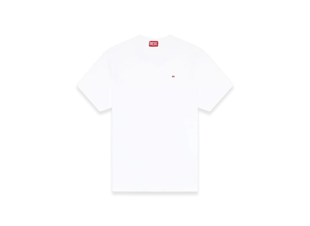 Diesel T-Adjust-Microdiv T-Shirt With Micro-Embroidered Logo "White"