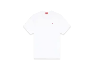 Diesel T-Adjust-Microdiv T-Shirt With Micro-Embroidered Logo "White"