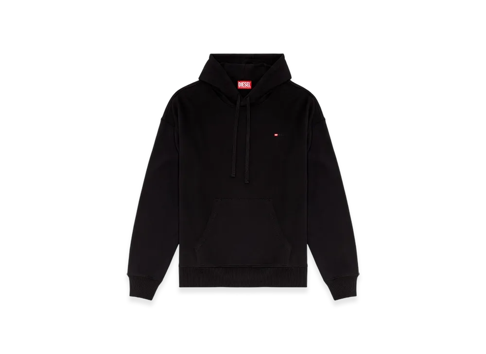 Diesel S-Rob-Hood-Microdiv Hoodie With Micro-Embroidered Logo "Black"