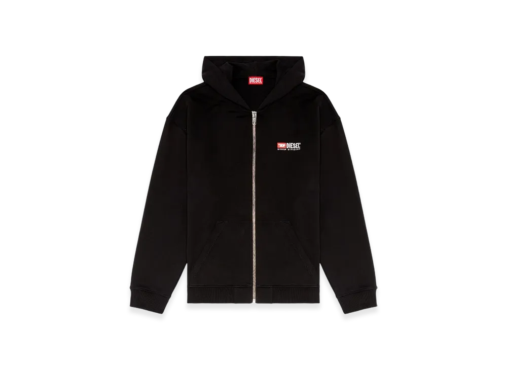 Diesel S-Boxt-Hood-Zip-Div Zip-Up Hoodie With Diesel Embroidery "Black"