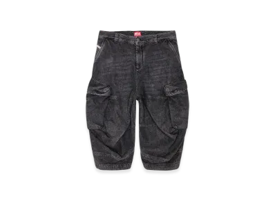 Diesel D-Arne-Short-S Long Shorts In Denim With Cargo Pockets "Black"