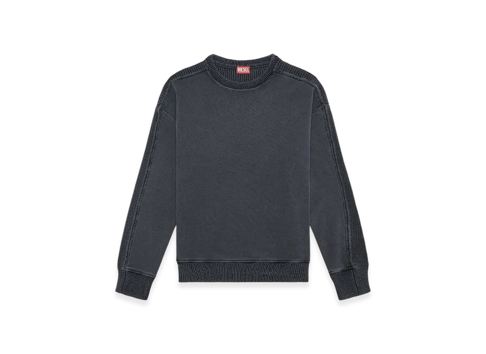 Diesel K-Oberto-Round Hybrid Jersey And Knit Jumper "Dark Gray"