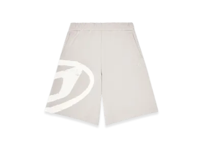 Diesel P-Crow-Bleach Sweat Shorts With Bleached Logo "Grey White"