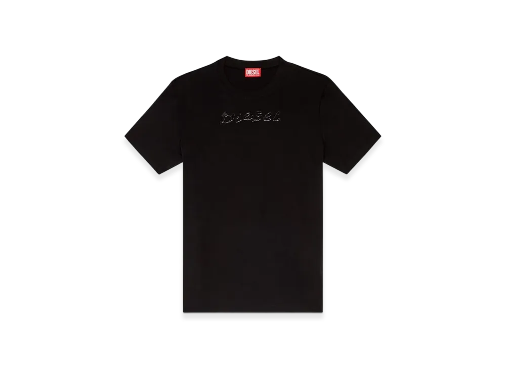 Diesel T-Madjust-K2 Mercerised Cotton T-Shirt With Tonal Logo "Black"