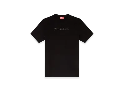 Diesel T-Madjust-K2 Mercerised Cotton T-Shirt With Tonal Logo "Black"