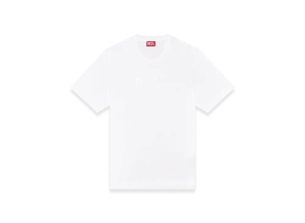 Diesel T-Madjust-K2 Mercerised Cotton T-Shirt With Tonal Logo "White"