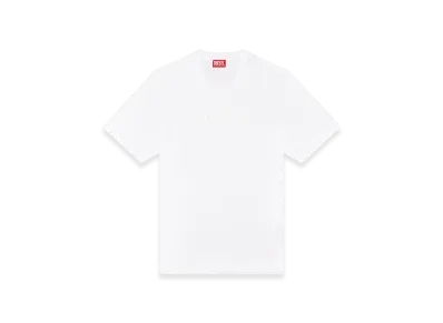 Diesel T-Madjust-K2 Mercerised Cotton T-Shirt With Tonal Logo "White"