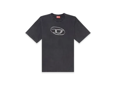 Diesel T-Boxt-Q22 Faded T-Shirt With Oval D Print "Black"