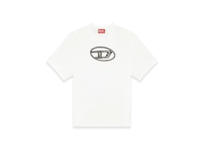 Diesel T-Boxt-Q22 Faded T-Shirt With Oval D Print "White"