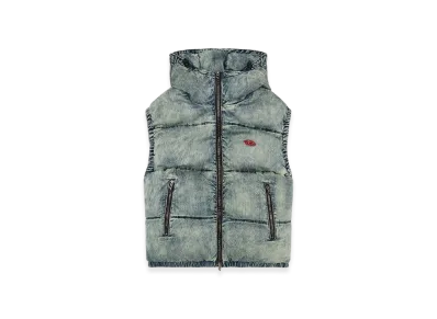 Diesel W-Mons-Sl Padded Vest In Faded Denim "Blue"