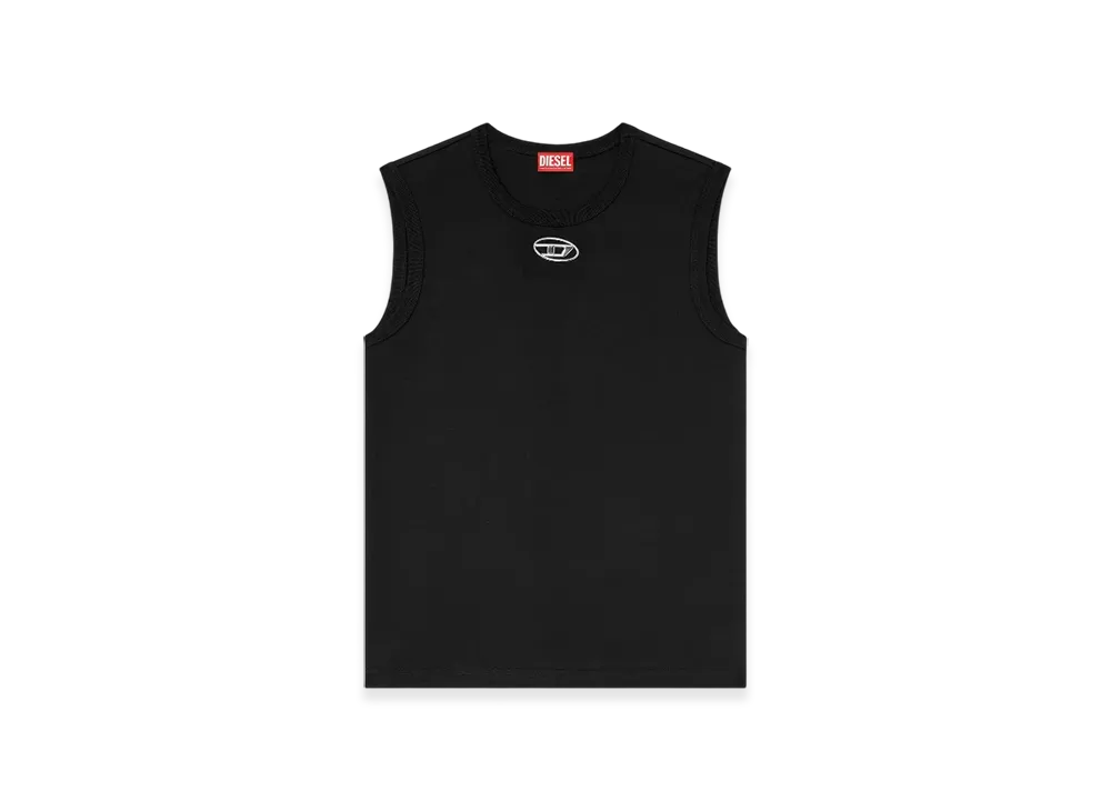 Diesel T-Bisco-Od Tank Top With Metallic Oval D "Black"