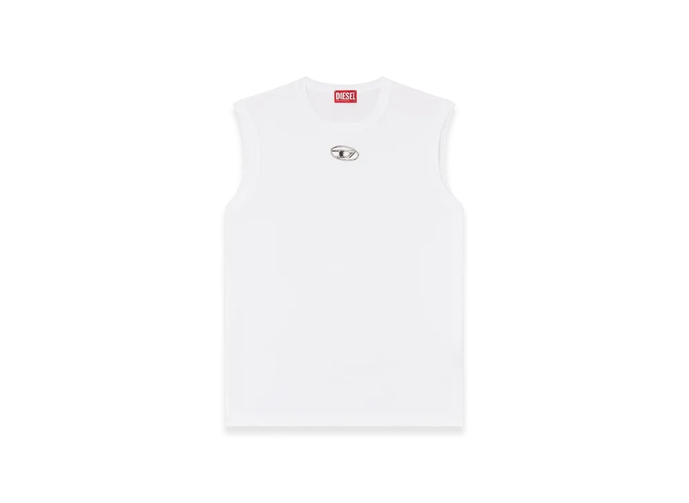 Diesel T-Bisco-Od Tank Top With Metallic Oval D "White"