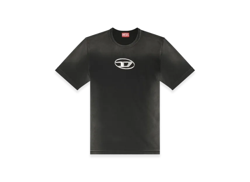 Diesel T-Adjust-Q8 Faded T-Shirt With Cut-Out Oval D Logo Diesel T-Adjust-Q8 Faded T-Shirt With Cut-Out Oval D Logo