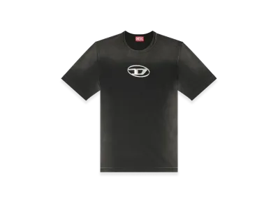 Diesel T-Adjust-Q8 Faded T-Shirt With Cut-Out Oval D Logo "Black"