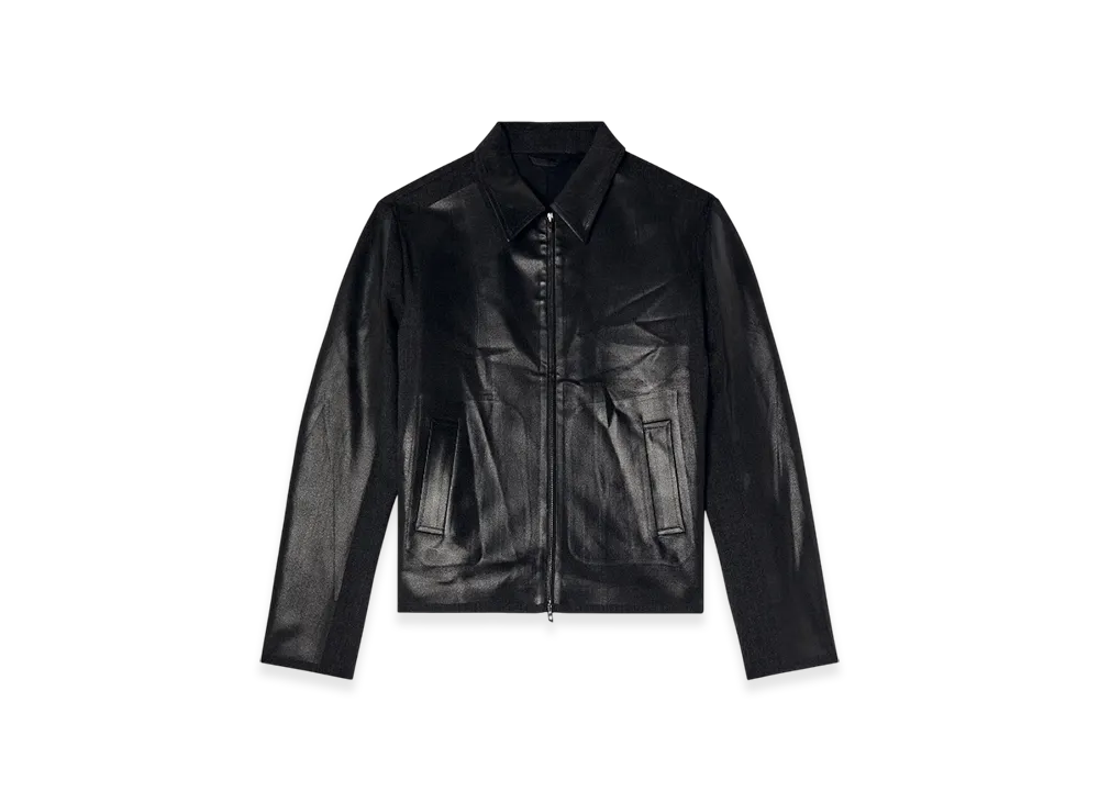 Diesel J-Kane Coach Jacket In Coated Cool Wool "Black"
