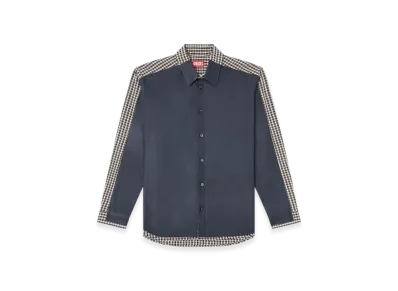 Diesel S-Bolt Check Shirt With Coated Front "Black White"