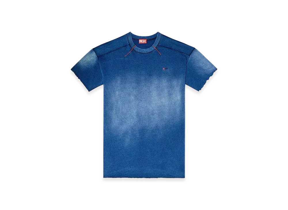 Diesel T-Crao-Boxt Faded T-Shirt With Micro Logo "Blue"