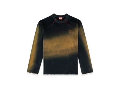 Diesel T-Crao-LS Faded Long-Sleeve T-Shirt With Micro Logo "Blue Brown"