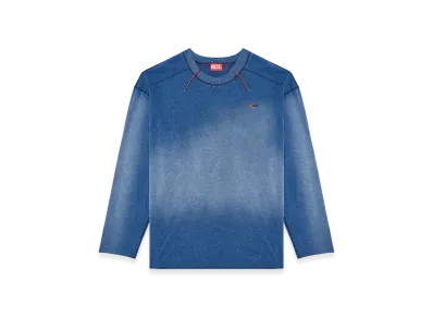 Diesel T-Crao-LS Faded Long-Sleeve T-Shirt With Micro Logo "Blue"