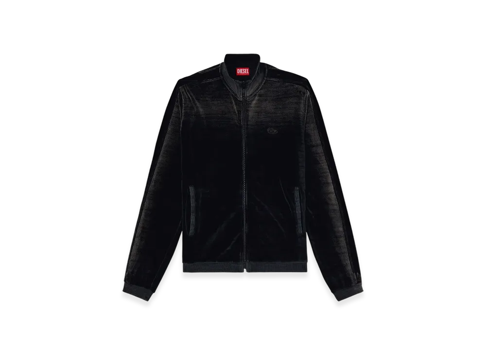 Diesel S-Olock-Band Faded Velvet Track Jacket "Black"
