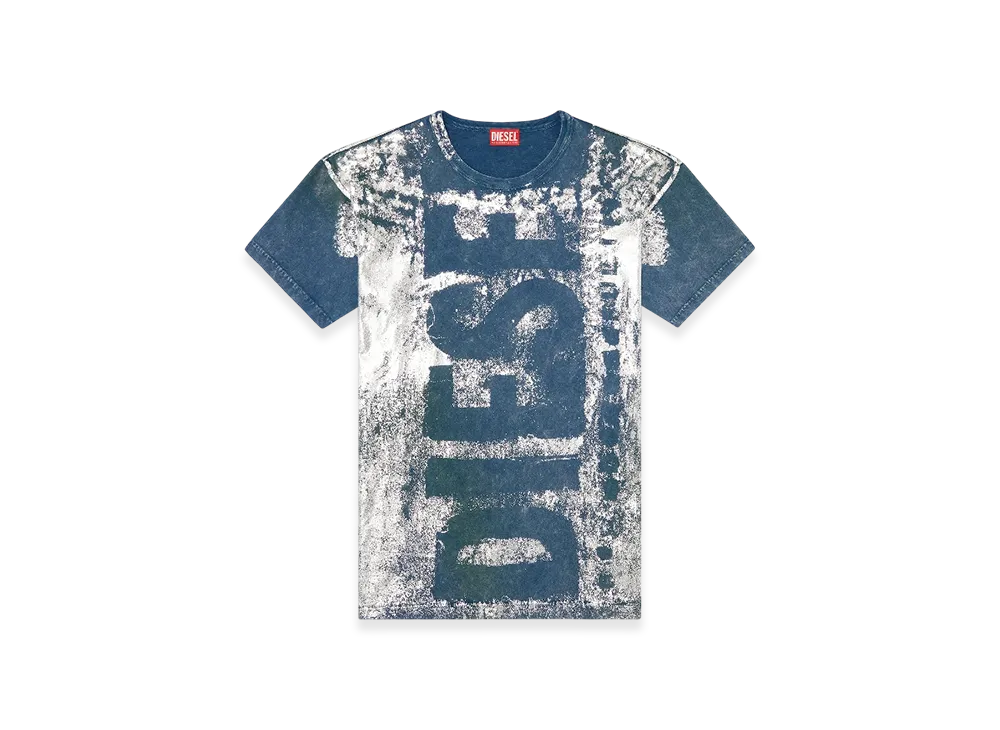 Diesel T-Boxt-R2 Logo T-Shirt With Metallic Effects "Blue"