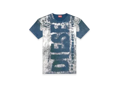 Diesel T-Boxt-R2 Logo T-Shirt With Metallic Effects "Blue"