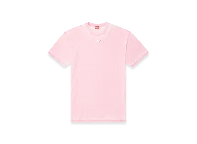 Diesel T-Boxt-Pak Burnout T-Shirt With Metal-Look Logo "Pink"