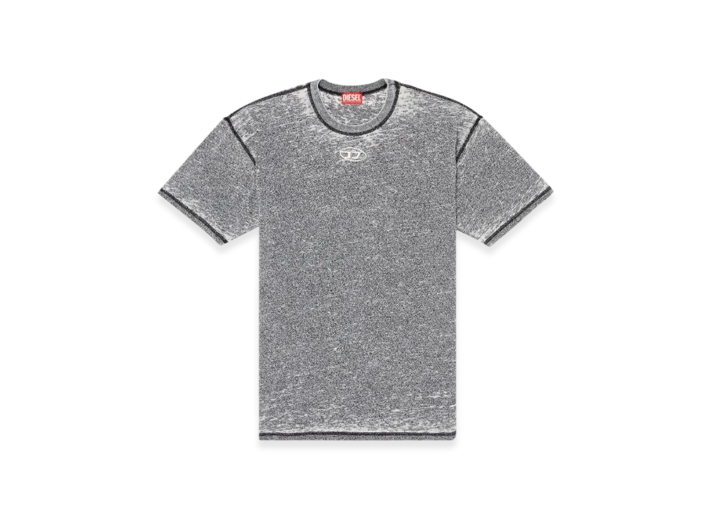 Diesel T-Boxt-Pak Burnout T-Shirt With Metal-Look Logo "Gray"