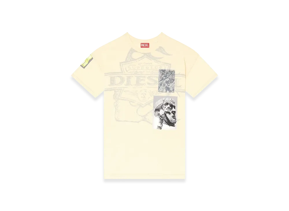 Diesel T-Boxt-Slits-R8 T-Shirt With Patch Detail "White"