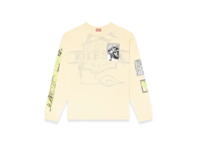Diesel T-Boxt-LS-Slits-R5 Long-Sleeve T-Shirt With Graphic Patches "White"