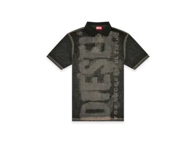 Diesel T-Rejust-Nc Polo Shirt With Water Print Logo "Black"