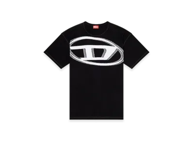 Diesel T-Doxt T-Shirt With Raw Jacquard Logo "Black"