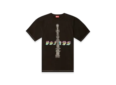 Diesel T-Boxt-R4 Acid-Wash T-Shirt With Printed Graphics "Black"