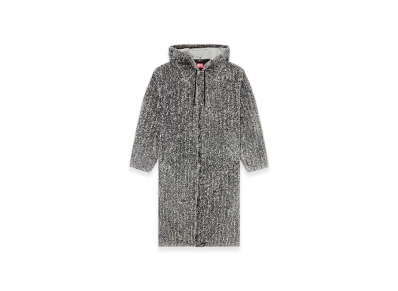 Diesel D-Jack-S Hooded Coat In Boucle Denim "Black"