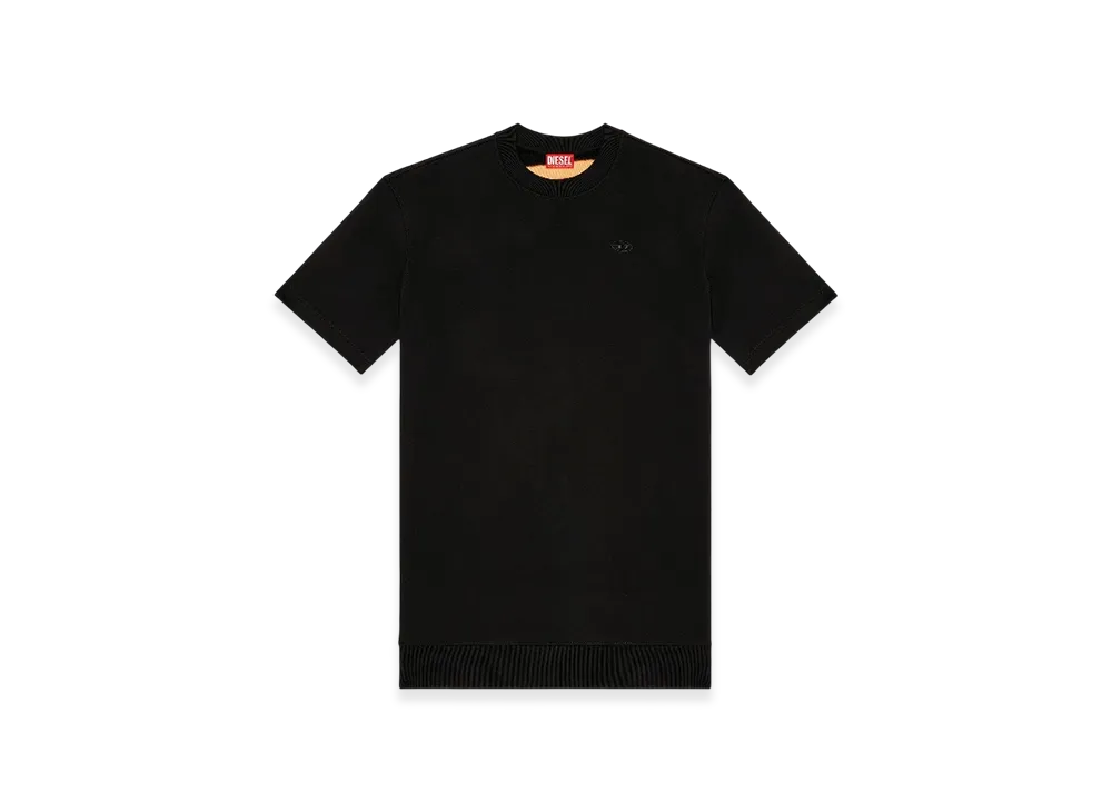 Diesel S-Cooling-Q1 Baggy T-Shirt With Fiery Oval D Print "Black Orange"