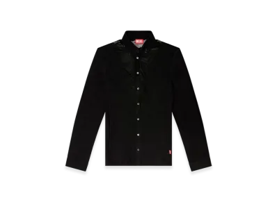 Diesel S-Sun-Plain Jersey Shirt With Devore Sweat Stains "Black"