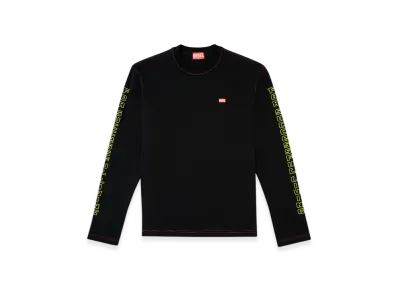 Diesel T-Crane-LS-R1 Long-Sleeve T-Shirt With Apple Core Print "Black"